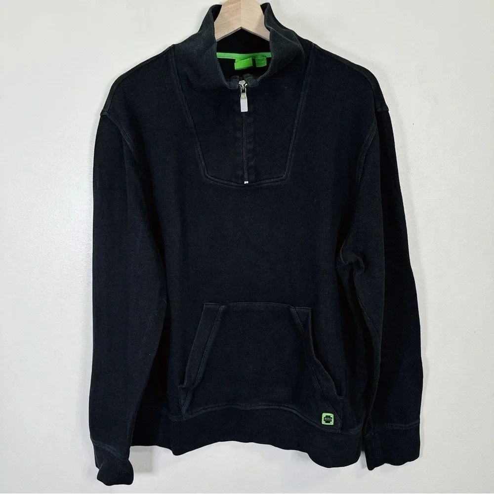 Hugo Boss Cotton Half Zip Ribbed Sweater